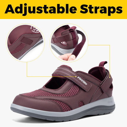 Fitville Women's Sandals Mary Jane Casual Shoes Widened Toe For Swollen Feet Lightweight Breathable Outdoor Elderly Shoes Sandal