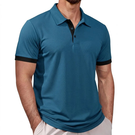 New Short Sleeve Polo Shirt Summer Lapel Shirts Hawaiian Shirts Fitness Sport T-shirts for Men Gym Man Solid Thin Work Shirts