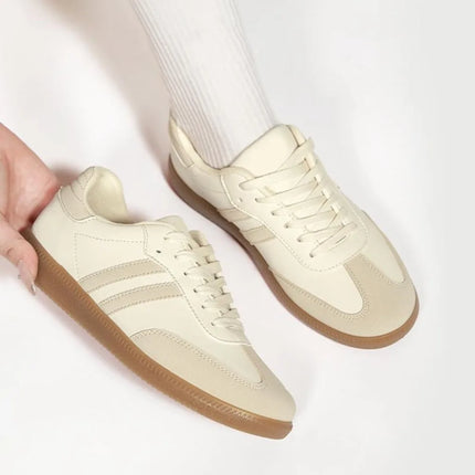 Women's Fashion Tennis Sneakers Flats Lace-up Vulcanized Shoes Autumn Outdoor Trainers Student Board Footwear