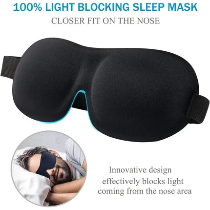 3D Sleep Mask Blindfold Sleeping Aid Soft Memory Foam Eye Mask for Sleeping Travel Light Slaapmasker Eye Cover - product imag