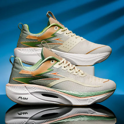 Men Running Shoes Carbon Board Marathon Sports Casual Shoes Breathable Lightweight Women's Comfortable Athletic Cushion Sneakers