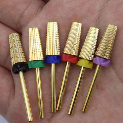 Professional 5 In 1 Golden Tungsten Steel Nail Milling Drill Bits Multi-Functional Carbide With High Hardness Manicure Tool Acce