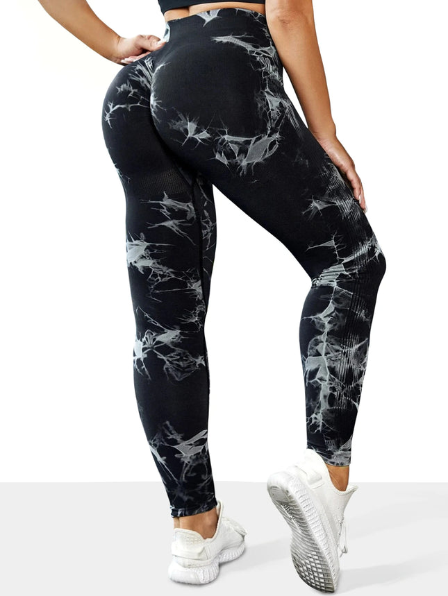 Women's Tie Dye Seamless High-Waisted Yoga Pants Tummy Control Belly Band Pants Comfortable Stretchy - product image 2