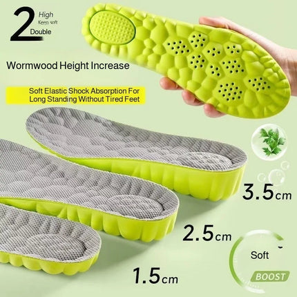 Height Increase Insole For Men Women Invisible Lift Shoe Pad Comfort Sweat Absorbent AntiOdor Shockproof Hidden Height Boost