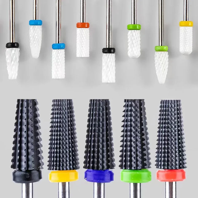 Black Ceramic Nail Drill Bit For Electric Drill Machine 3/32" Shank Milling Cutter Fast Remove Acrylic Or Hard Gel