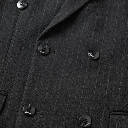 2025 Korean High Quality Double-Breasted British Style Slim Business Suit Two-Piece Set (Suit + Trousers)