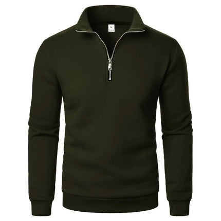 Spring Autumn new Casual Half Zipper stand collar sweatshirt Trend Simple slim men Pullover long sleeve tops Men's sweatshirt