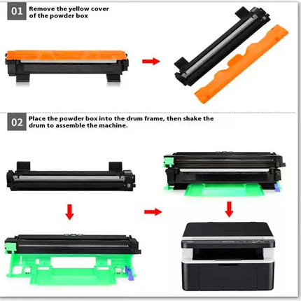 TN1000 toner install steps with drum unit