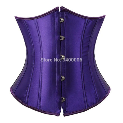 Black Corset Underbust Plus Size Sexy Women With Lacet Bodyshaper Costumes Cincher Ladies Burlesque Corselet Red Green Blue Pink
