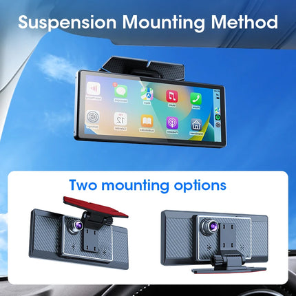 7/8.1 inch Suspended Type Wireless CarPlay Touch Screen Portable Car DVR Android Auto Dashcam GPS Navigation Rearview Camera FM