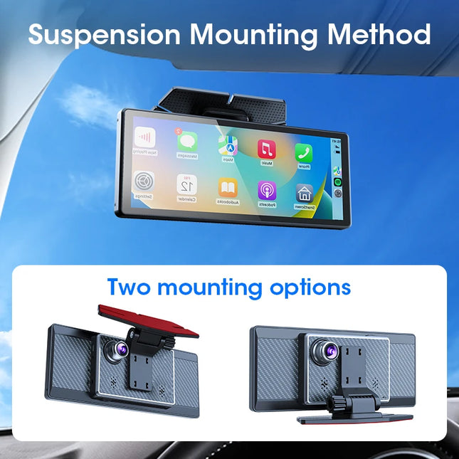 7/8.1 inch Suspended Type Wireless CarPlay Touch Screen Portable Car DVR Android Auto Dashcam GPS Navigation Rearview Camera FM