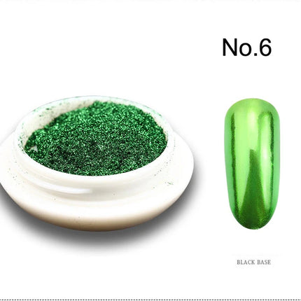 1Jar Metallic Mirror Chrome Nail Powder Holographic Laser Silvery Golden Nail Rubbing Glitter Pigment UV Gel Polish Mirror Powde