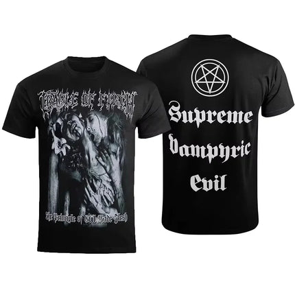 Classic Cradle of Filth Band Extreme Gothic Black Metal Casual T-Shirt Cotton Graphic Tee Men Women Summer Streetwear
