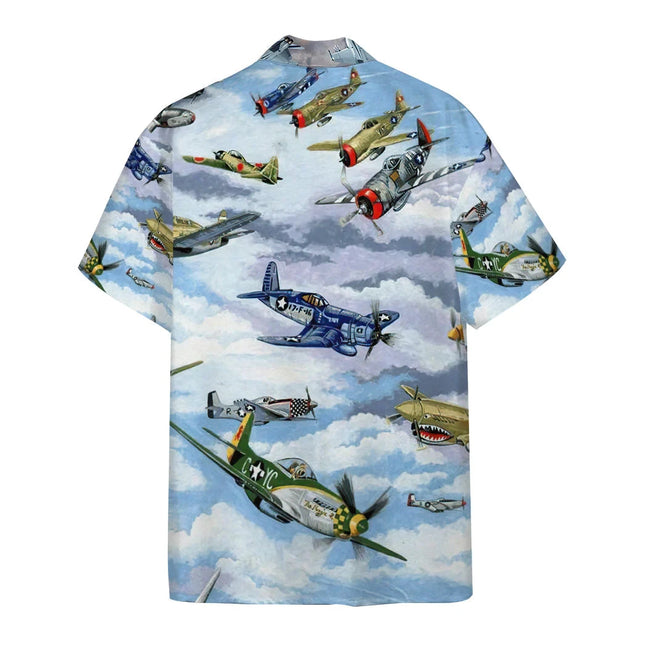 3D-Flugzeuge Warbird WW2-Jäger Grafik Hawaii Hemden für Herren Kleidung Mode Streetwear WW1 Deutschland Luftwaffe Hemd Oberteile Bluse