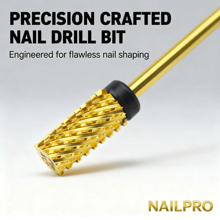 RolinStar 6.6 Large Trapezium Tapered Barrel Gold Silver steel Carbide milling cutter nail drill bit manicure pedicure