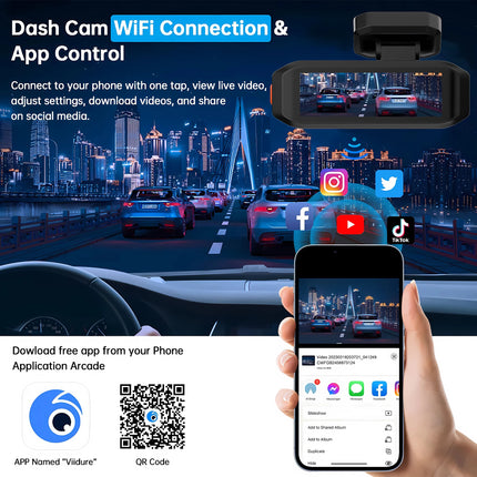 ADAS 4K+2.5K Car Front Dash Cam Mini WIFI GPS DVR Black Box Room With 24H Parking Monitor Night Vision  Rear View Camera Optio