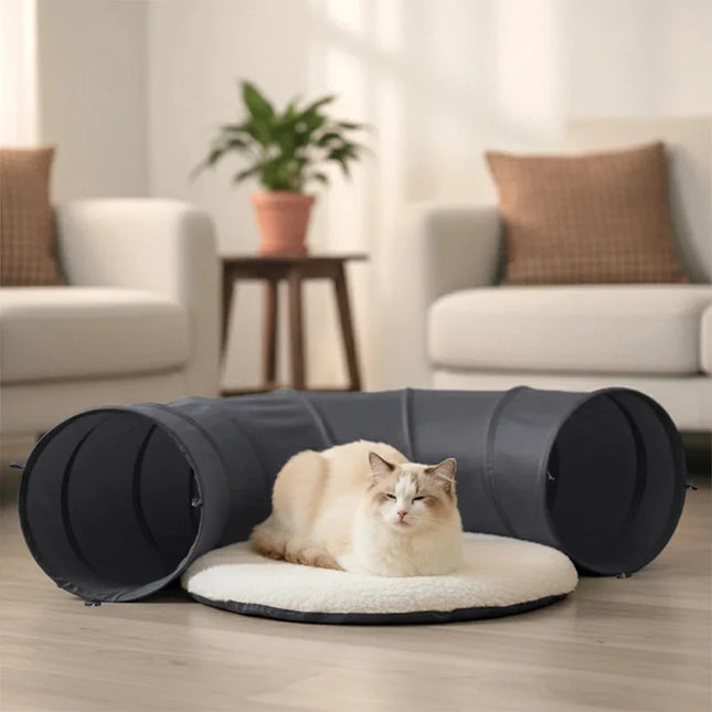 New Foldable Indoor Cat Tunnel Scratch Resistant Soft Cushion Pillow Set Cat Toys Interactive Hide Seek - product image 2