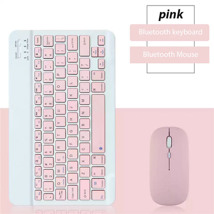 Bluetooth Wireless Keyboard With Mouse Portable Mini Rechargeable Keyboard For Ipad Tablet Android Ios Windows - product imag