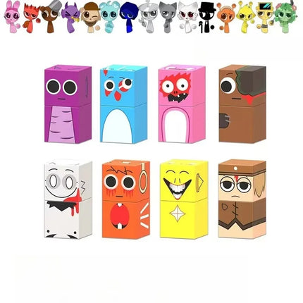 DIY Sprunki Magnetic Building Block Toys Cube Box DIY Model Building Blocks Sensory Puzzle Blocks Toy Gifts