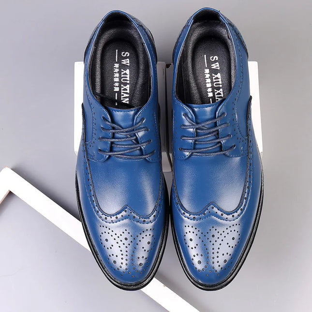 Luxury Men's Formal Shoes Fashion Handcrafted Leather Shoe Classic Carving Brogue Shoe Lace Up Oxford Shoes Business Dress Shoes