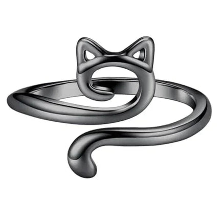Adjustable Crochet Tension Cute Cat Ring, Beginner Knitting Crochet Hook Ring, Yarn Guide Finger Holders Thimbles Winder Tools