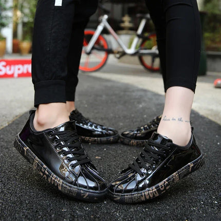 Spring and Summer New Men's Casual Shoes for Men Couple Leather Gold Anti Slip Man Sneakers Lightweight Outdoor Shoe Big Size 46
