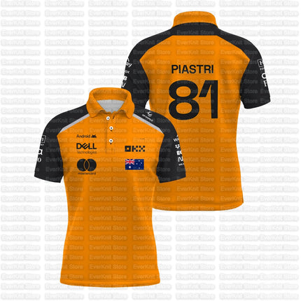 2026 New Men's Norris 1 Racing Team Polo Shirt Oscar Piastri 81 Driver Sports Breathable T-Shirt Daily Casual Plus Size Polo 6XL