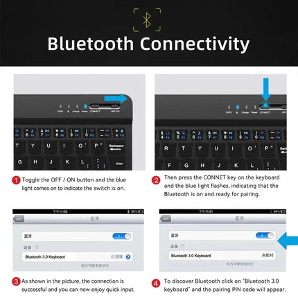 Tablet Wireless 10inch Keyboard For Ios Android Windows For Ipad Huawei Samsung Teclado Bluetooth-compatible - product image