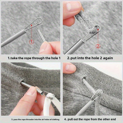 Bendable Spring Drawstring Threader Clip Pants Hoodies Elastic Band Lace Cord Flexible Drawstring Thread DIY - product image
