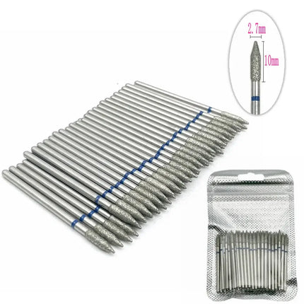 50pcs Diamond Nail Drill Cuticle Clean Bit Set Manicure Electric Cutter Bits Accessories Dead Skin Remove Tool