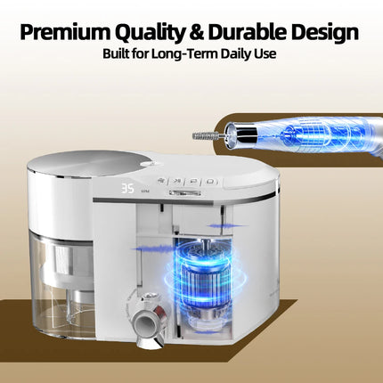 Professional 2 in 1 Nail Drill and Dust Collector 240W Brushless 35000RPM 12KPa Vacuum E-file for Professional Salon Use