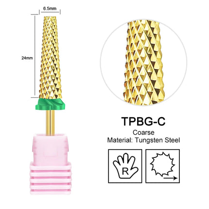 Tapered Barrel Nail Drill Bits Carbide Nails Grinding Head Milling Cutter 4XC Hard Soft Gel Removal Polishing DIY Tools