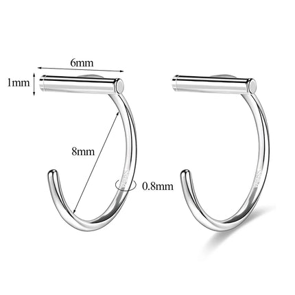 ZEMO 20G 2PCS 999 Sliver Hoop Earring Gold Plated Heart Round Ear Hoop Zircon Opening Huggies Piercings Girls Cute Circle Rings