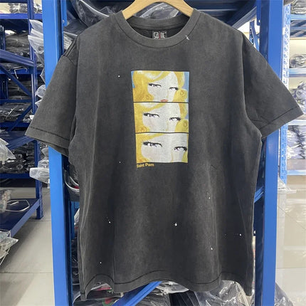 Washed Saint T-Shirt Men Women Best Quality Tee Tops Vintage T Shirt
