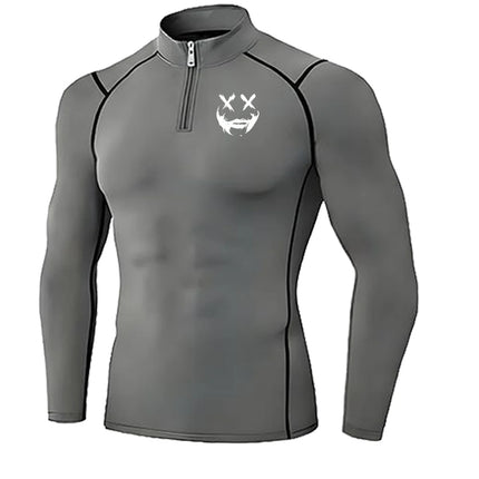 Men's Quick Dry Breathable Quarter Zip Polo Shirts Slim Fit Stretch Short Sleeve Stand Collar Workout Training Sport GYM