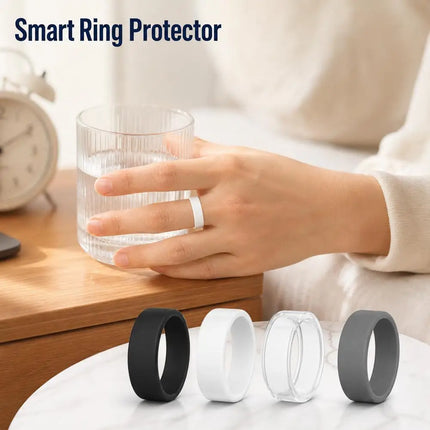 Ultra-Thin Ring Cover for Oura Ring 5, Anti-Scratch Silicone Smart Protector Elastic Ring Finger Case Work Out Gym for Women Men