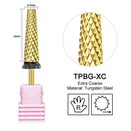 Tapered Barrel Nail Drill Bits Carbide Nails Grinding Head Milling Cutter 4XC Hard Soft Gel Removal Polishing DIY Tools