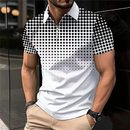 Men's Polo Shirts Golf Shirt Button Up Breathable Quick Dry Moisture Wicking Short Sleeve Mans Clothes Summer Tennis Sportswear