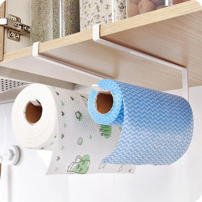 Kitchen Tissue Holder Punch-Free Paper Towel Holder Hanging Toilet Roll Paper Holder Towel Rack Bathroom - product image 2