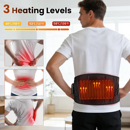 New Upgrade Electric Heating Waist Massager Support Belt Vibration Infrared Hot Compress Brace Belt Back Relax 3 Gear Adjustment