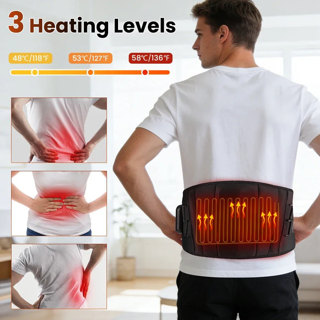 New Upgrade Electric Heating Waist Massager Support Belt Vibration Infrared Hot Compress Brace Belt Back Relax 3 Gear Adjustment