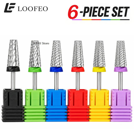 5pcs Stainless Steel Nail Drill Bit for Gel Removal Cuticle Burr Bits Milling Cutter For Manicure Pedicure Nail E-File Bit Set