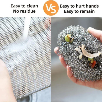 Rags For Kitchen Scrubber Wire Dishcloth Thickened Double-sided Metal Steel Cleaning Towel Pot Dish Washing Cloths - product