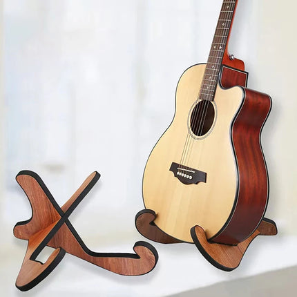 New Wooden Guitar Stand For Acoustic And Electric Instruments Portable Shaped Floor Display Holder For Ukulele Mandolin Bass