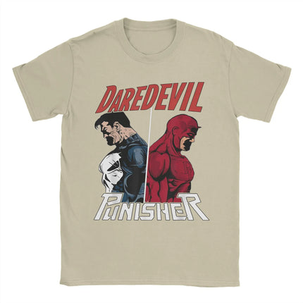 Daredevil The Punisher Only One Way T-Shirts for Men Women  Funny Pure Cotton Tee Shirt Short Sleeve T Shirts Plus Size Clothes