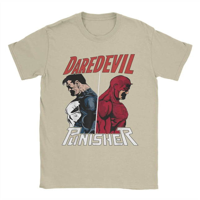 Daredevil The Punisher Only One Way Camisetas para Hombre Mujer Divertidas de Algodón Puro Manga Corta Tallas Grandes Ropa