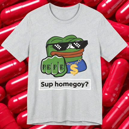 Pepe Frog Thug Tee Graphic Meme Shirt 4chan Bad Goy Harajuku Graphic T Shirts Funny Outdoors High Quality Cotton Short-sleev Top