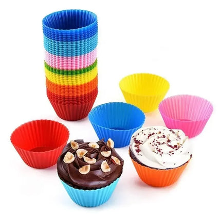 5/10/20/30pcs/lot Silicone Cake Mold Round Heart Shape Muffin Cupcake Baking Molds Home Kitchen Bakeware Resistant and Soft