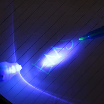 12pcs Luminous Light Pen Magic Purple 2 in 1 UV Black Light Combo Drawing Invisible Ink Pen Learning Education Toys for Child