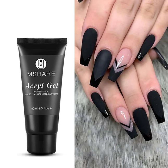 MSHARE Poly Nails Acryl Gel 60ml Constructor UV Led Acrylgel Extensiones de Uñas Acrílicas Rosa Blanco Transparente Acrylatic Hema Tpo Free Gel